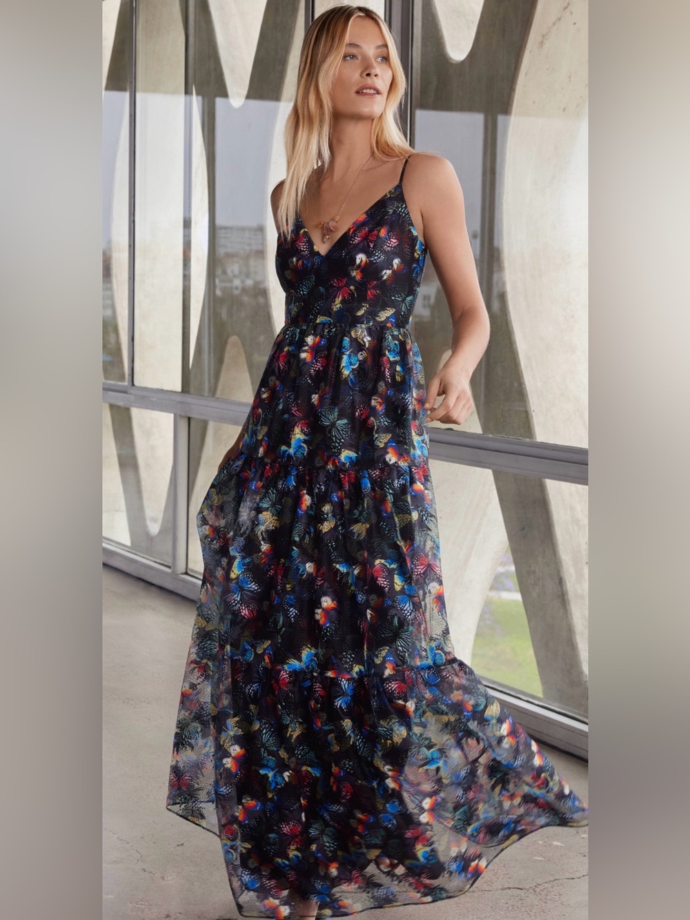Johnny Was Papillon Embroidered Maxi Dress